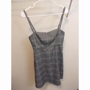 Gingham Grey and White Mini Dress